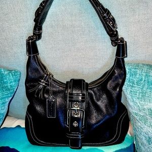Vintage Coach Black Leather Hobo bag